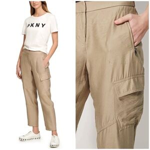 Dkny Cropped Ankle Cargo Pants Relaxed Fit